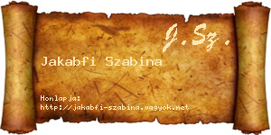 Jakabfi Szabina névjegykártya